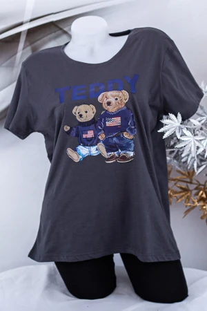 Tricou Dama "TEDDY" 1834 Gri inchis Fashion