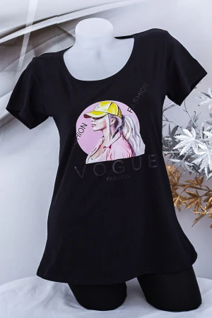 Tricou Dama "VOGUE FASHION" 1835 Negru Fashion