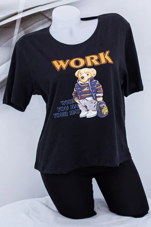 Tricou Dama "WORK" 1840 Negru Fashion