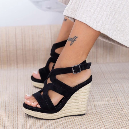 Sandale Dama cu Platforma HXS15 Negru Mei