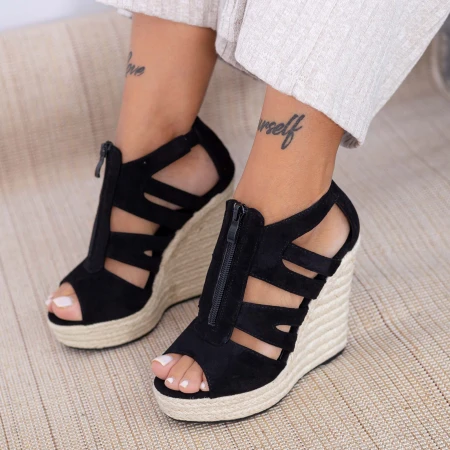 Sandale Dama cu Platforma HXS19 Negru Mei