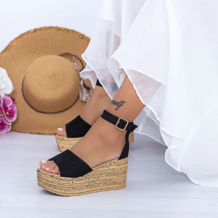 Sandale Dama cu Platforma FS18 Negru Mei