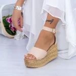 Sandale Dama cu Platforma FS18 Bej Mei
