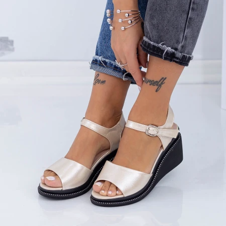 Sandale Dama cu Platforma WEN3 Auriu Mei