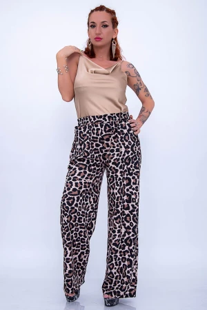 Pantaloni Dama 12261 Leopard Bej » MeiMei.Ro