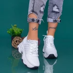 Pantofi Sport Dama cu Platforma KDN18 Alb Mei