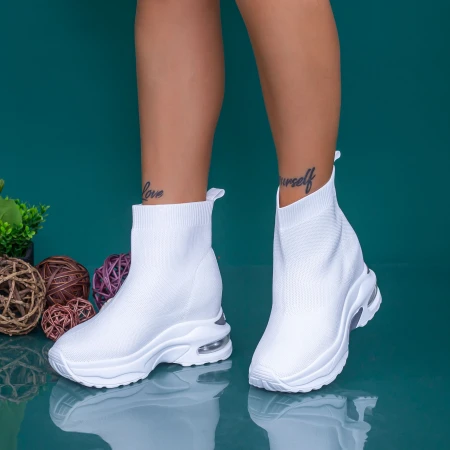Pantofi Sport Dama cu Platforma MX302 Alb Mei
