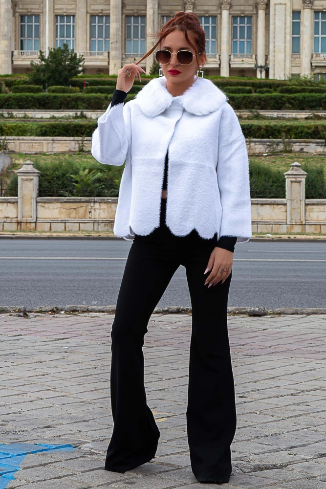 Jacheta Dama HBN11 Alb | Fashion
