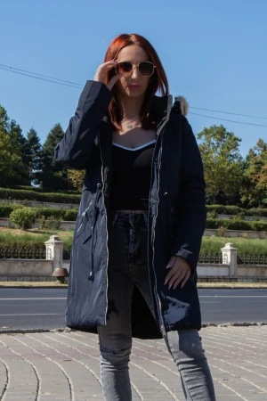 Geaca Dama F010 Bleumarin-Negru Macleria