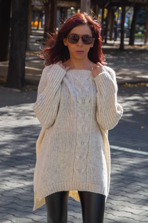 Pulover Dama 8942 Bej Fashion