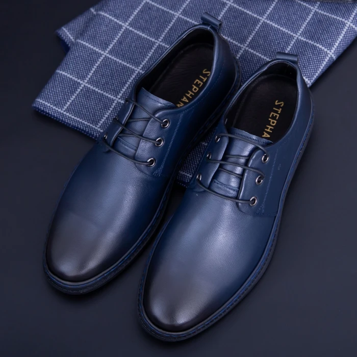 Pantofi Barbati din piele naturala KL6805 Blue (M44) Stephano