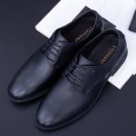 Pantofi Barbati din piele naturala K3505 Black » MeiMei.Ro