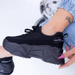 Pantofi Sport Dama cu Platforma WL116 Negru Mei