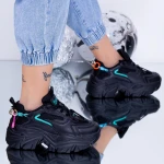 Pantofi Sport Dama cu Platforma WL118 Negru Mei