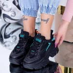 Pantofi Sport Dama cu Platforma WL118 Negru Mei