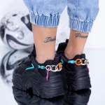 Pantofi Sport Dama cu Platforma WL118 Negru Mei