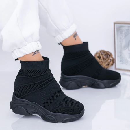 Pantofi Sport Dama cu Platforma WL131A Negru Mei