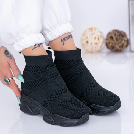 Pantofi Sport Dama cu Platforma WL131A Negru Mei
