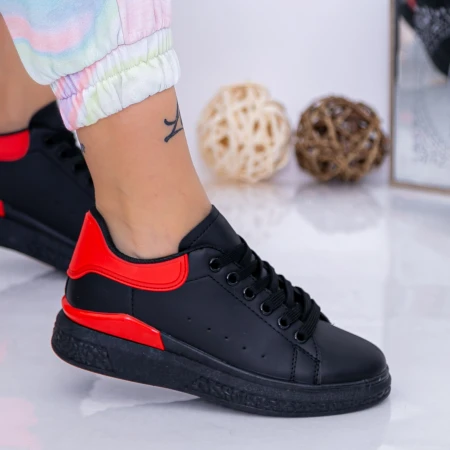 Pantofi Sport Dama YKQ262A Negru-Rosu Mei
