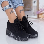 Pantofi Sport Dama cu Platforma WL172 Negru Mei