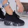 Pantofi Sport Dama cu Platforma WL172 Negru Mei
