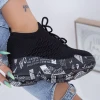 Pantofi Sport Dama cu Platforma WL172 Negru Mei