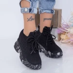Pantofi Sport Dama cu Platforma WL172 Negru Mei