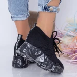 Pantofi Sport Dama cu Platforma WL172 Negru Mei
