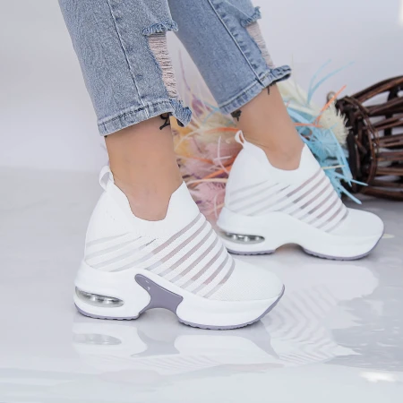 Pantofi Sport Dama cu Platforma MX350 Alb Mei