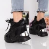 Pantofi Sport Dama cu Platforma WL175 Negru Mei