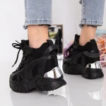 Pantofi Sport Dama cu Platforma WL175 Negru Mei