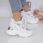 Pantofi Sport Dama cu Platforma WL175 Alb Mei