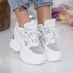 Pantofi Sport Dama cu Platforma WL175 Alb Mei