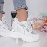 Pantofi Sport Dama cu Platforma WL175 Alb Mei