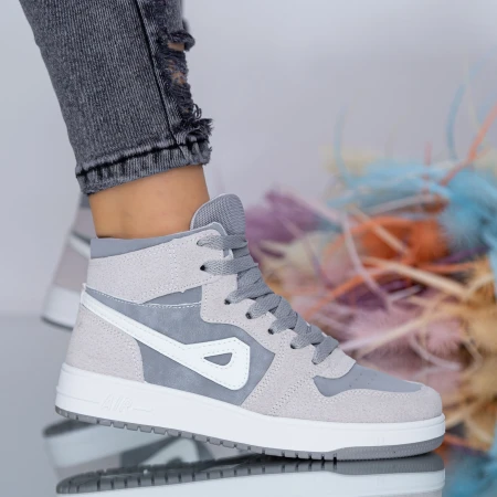 Pantofi Sport Dama XJ11 Alb-Gri Mei