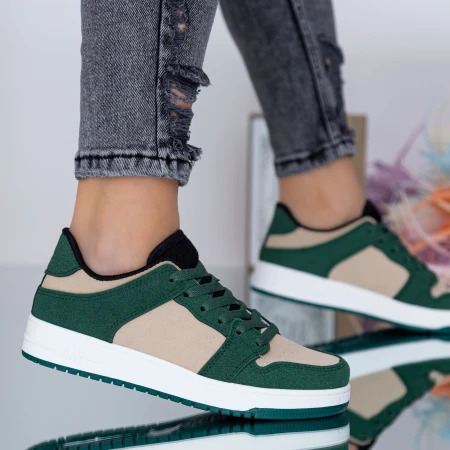Pantofi Sport Dama XJ12 Portocaliu-Verde Mei