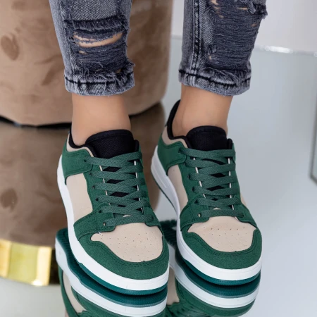 Pantofi Sport Dama XJ12 Portocaliu-Verde Mei