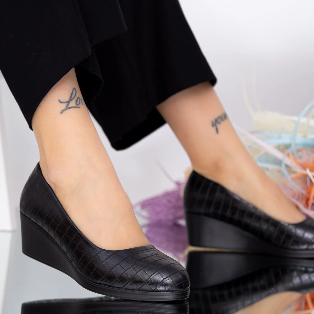 Pantofi cu Platforma C92 Negru | Fashion