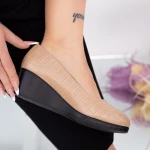 Pantofi cu Toc si Platforma C92 Piersica Fashion