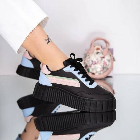 Pantofi Sport Dama MU16 Negru-Albastru Fashion