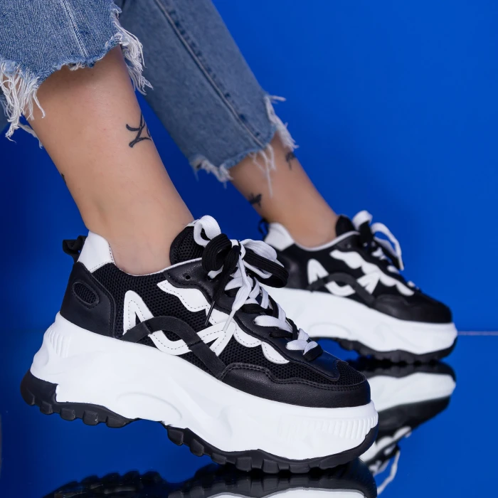 Pantofi Sport Dama cu Platforma WL239 Negru Mei