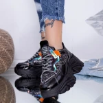 Pantofi Sport Dama cu Platforma WL259 Negru Mei