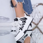 Pantofi Sport Dama WL262 Alb-Negru Mei